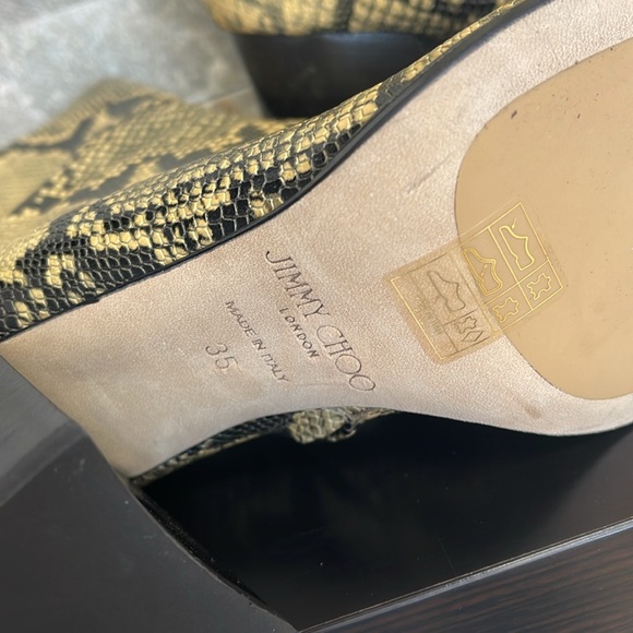 JIMMY CHOO Bryelle 85 Snake-print Leather Ankle Boots - Picture 12 of 13